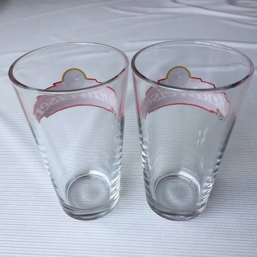 2 Vintage Anheuser Busch Budweiser Eagle Logo Pint Lager Beer Glass Cup 16 oz